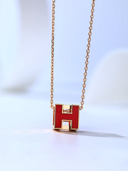 [⭐JeweliWhal]H CAGE PINK GOLD NECKLACE