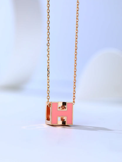[⭐JeweliWhal]H CAGE PINK GOLD NECKLACE