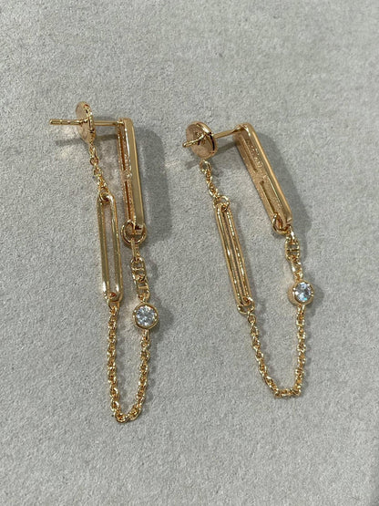 [⭐JeweliWhal]CHAINE CHAOS DIAMOND DROP EARRINGS
