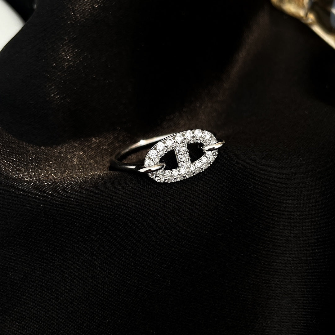 [⭐JeweliWhal]RONDE SMALL SILVER DIAMOND RING