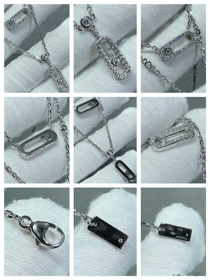 [⭐JeweliWhal]MOVE 2 ROW DIAMOND NECKLACE