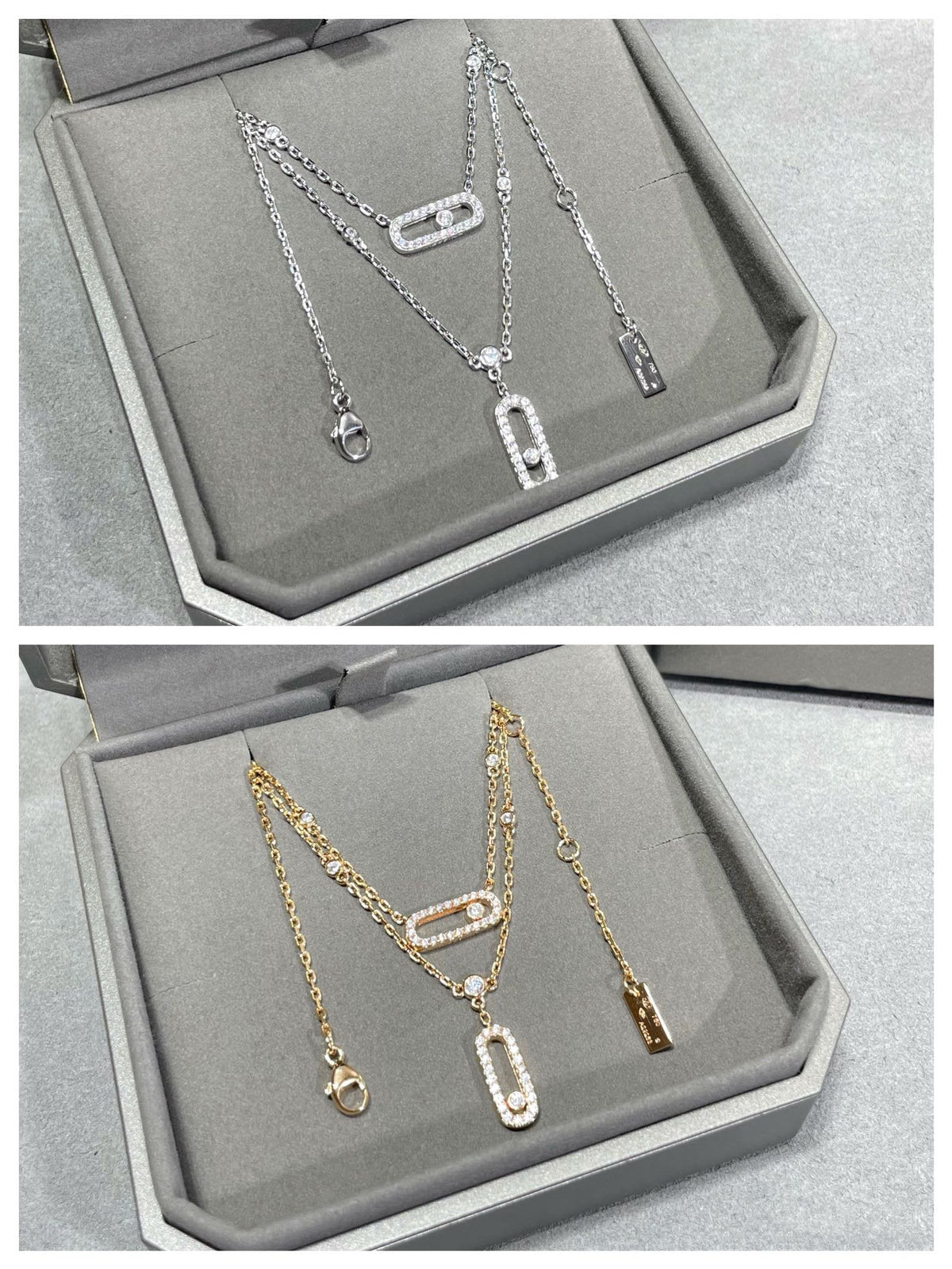 [⭐JeweliWhal]MOVE 2 ROW DIAMOND NECKLACE