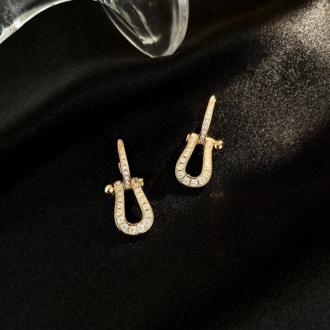 [⭐JeweliWhal]FORCE 10 FULL DIAMOND DROP EARRINGS MEDIUM MODEL