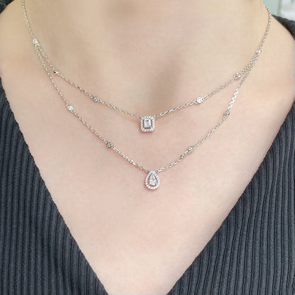 [⭐JeweliWhal]MY TWIN 2 ROW DIAMOND NECKLACE