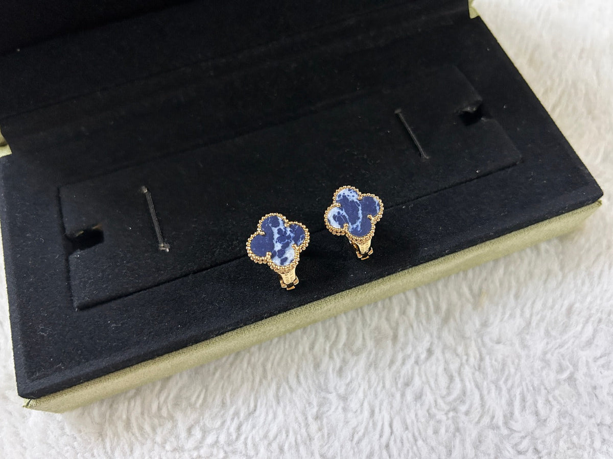 [⭐JeweliWhal]CLOVER PIETERSITE MEDIUM STUD EARRINGS