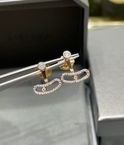 [⭐JeweliWhal]MOVE UNO PINK GOLD DIAMOND EARRINGS