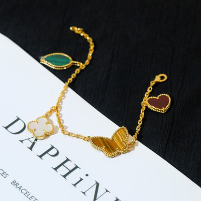 [⭐JeweliWhal]LUCKY SPRING 5 MOTIF GOLD BRACELET