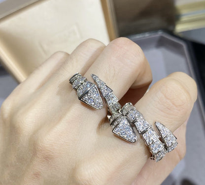 [⭐JeweliWhal]SERPENTI LARGE RING SILVER DIAMOND PAVED