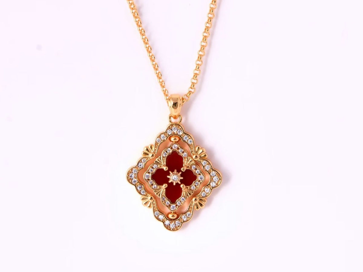 [⭐JeweliWhal] B.C.L ENAMEL ROTATING SINGLE-DIAMOND NECKLACE（Various colors）