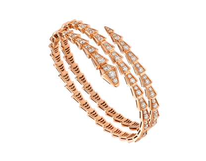[⭐JeweliWhal]SERPENTI BRACELET PINK GOLD DIAMOND DOUBLE ROW