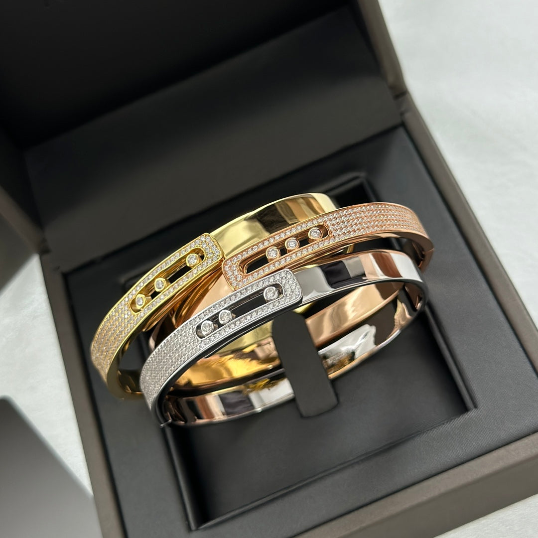 [⭐JeweliWhal]Move Noa Rose Gold Pavé Diamond Bangle Bracelet