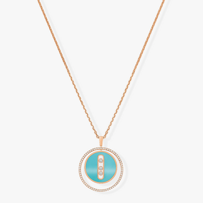 [⭐JeweliWhal]Demo MOVE 3 DIAMONDS TURQUOISE PINK GOLD DIAMOND NECKLACE