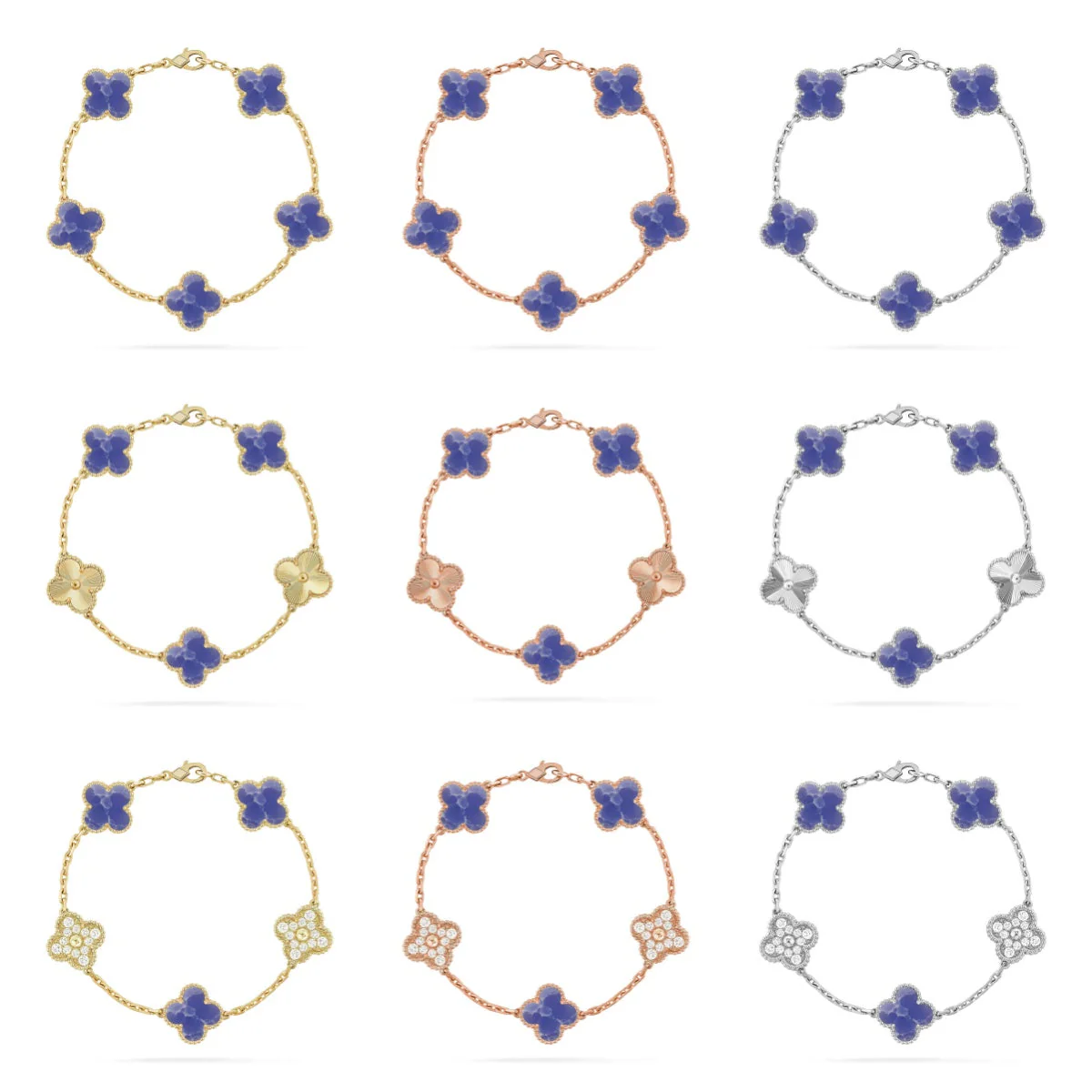 [⭐JeweliWhal]CLOVER 5 MOTIF BLUE VEINS BRACELET COLLECTION