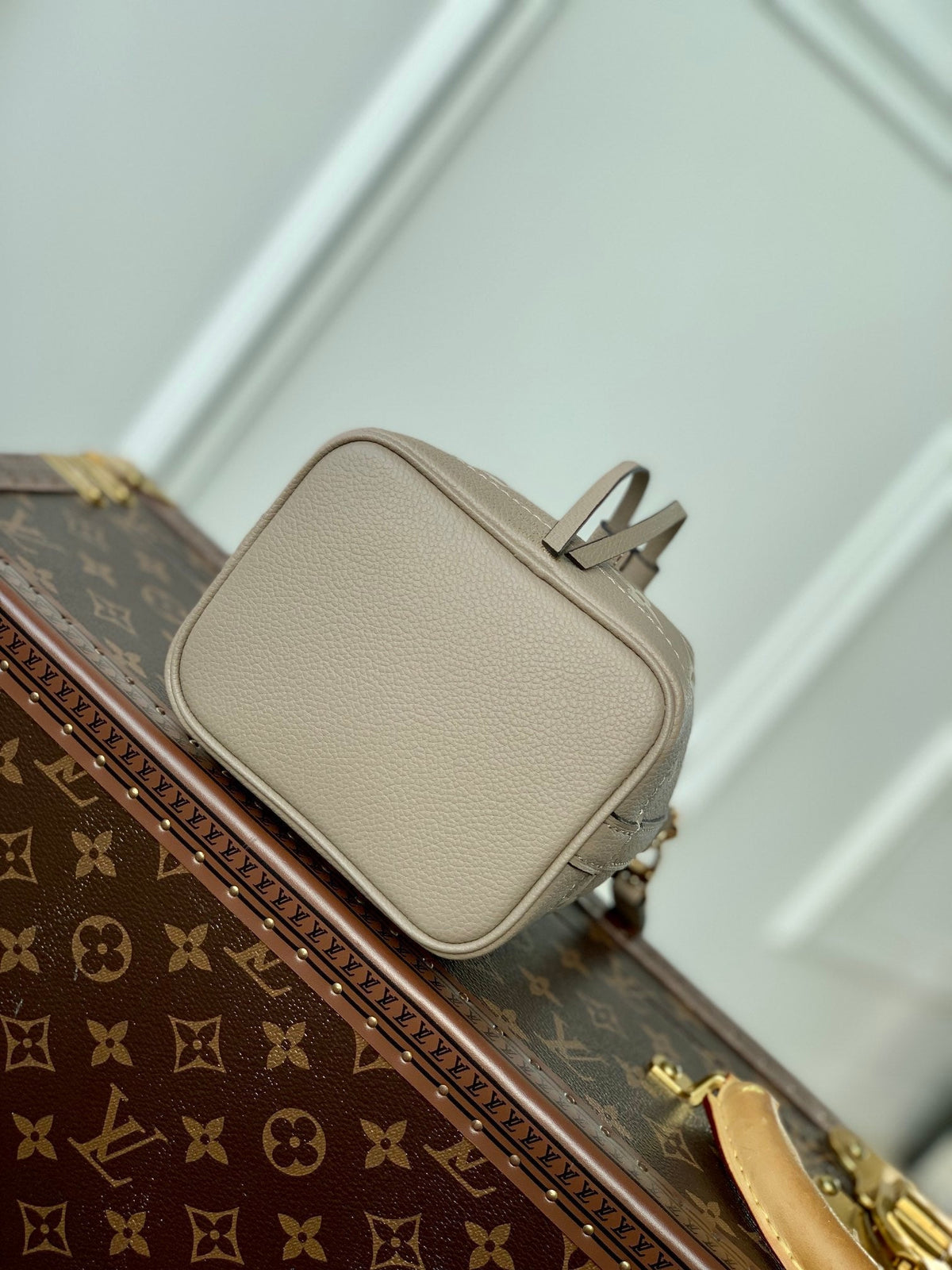 NANO NOÉ 16 IN GREY TOURTERELLE BICOLOR MONOGRAM EMPREINTE CALFSKIN