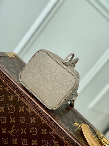 NANO NOÉ 16 IN GREY TOURTERELLE BICOLOR MONOGRAM EMPREINTE CALFSKIN