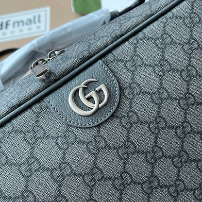 OPHIDIA SHOULDER BAG 36 IN DARK GREY GG CALFSKIN