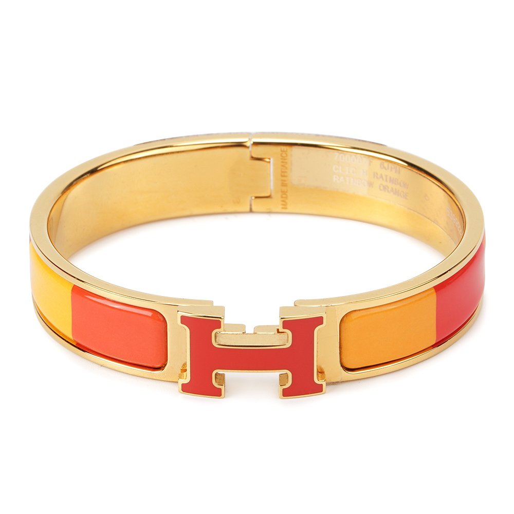 [⭐JeweliWhal]H BRACELET ORANGE RAINBOW CERAMIC