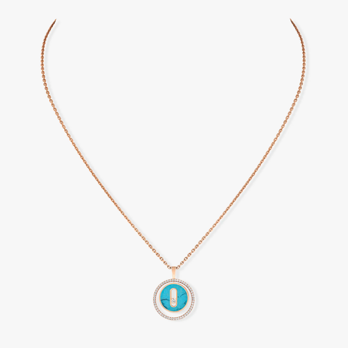 [⭐JeweliWhal]Demo MOVE 1 DIAMOND TURQUOISE PINK GOLD DIAMOND NECKLACE