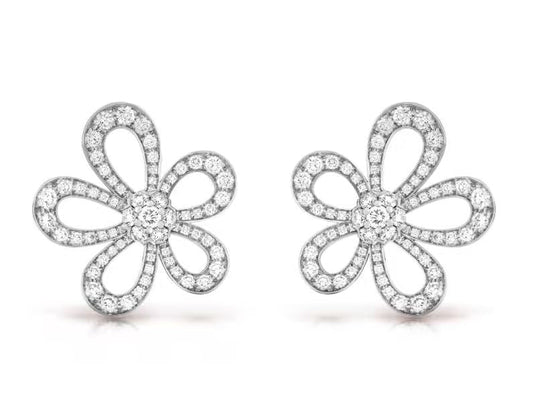 [⭐JeweliWhal]FLOWERLACE EARRINGS FULL DIAMONDS