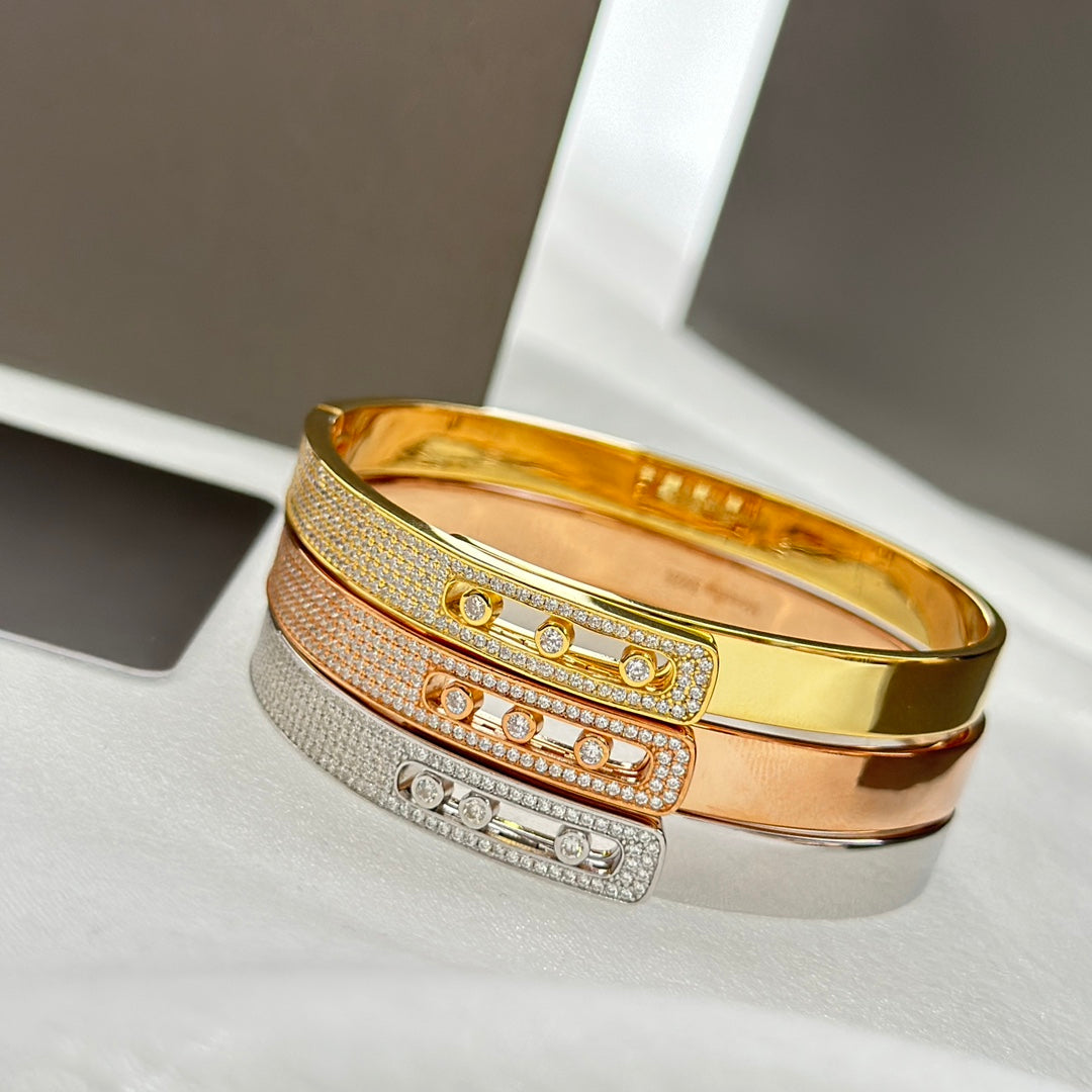 [⭐JeweliWhal]Move Noa Rose Gold Pavé Diamond Bangle Bracelet