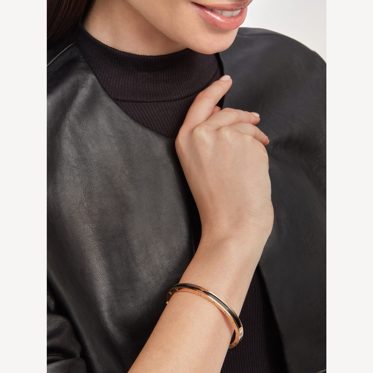 [⭐JeweliWhal]ZERO 1 PINK GOLD WITH BLACK CERAMIC BRACELET