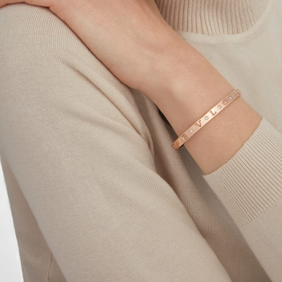 [⭐JeweliWhal]ZERO 1 PINK GOLD 12 DIAMONDS BRACELET