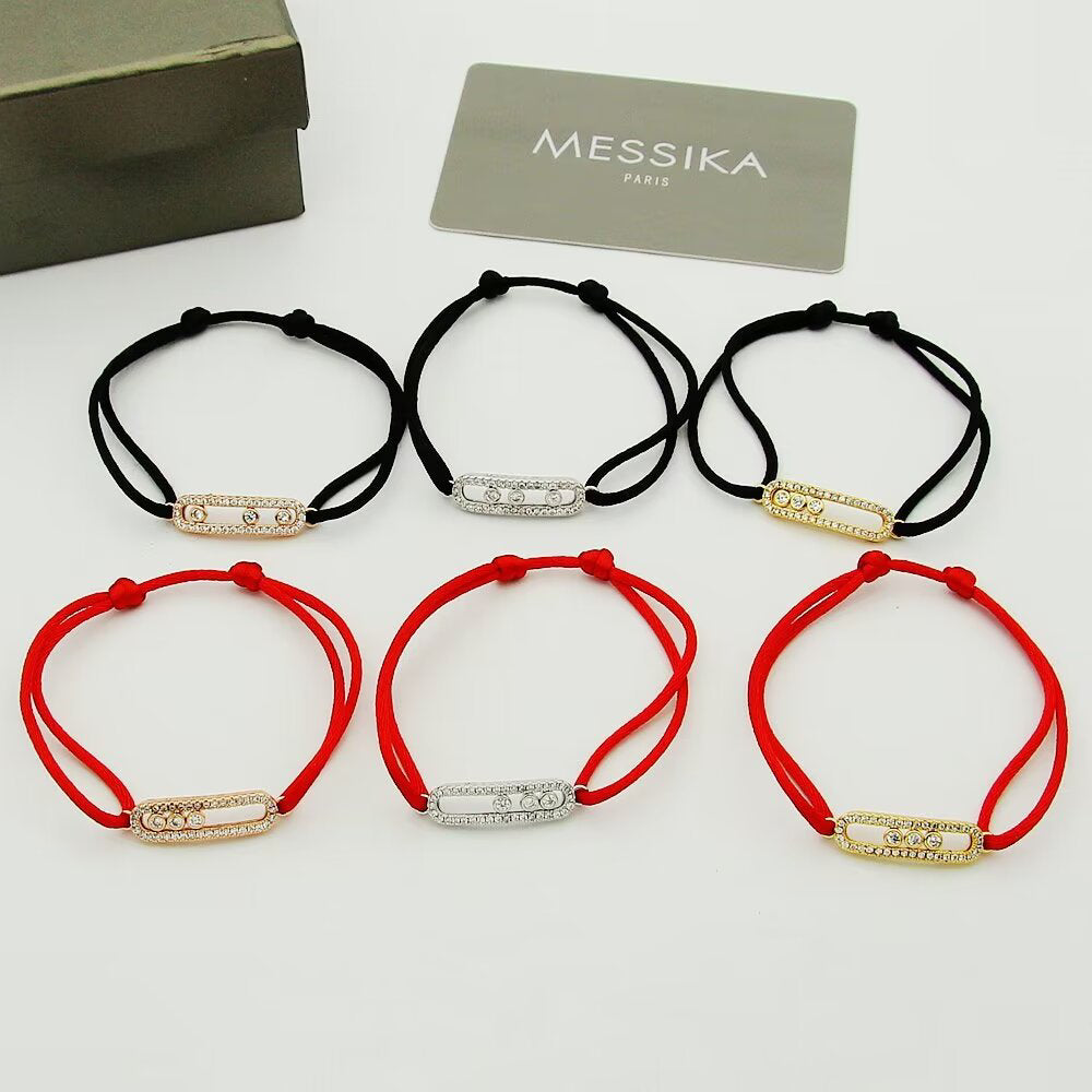 [⭐JeweliWhal]Messika Care(s) pink cord pavé bracelet