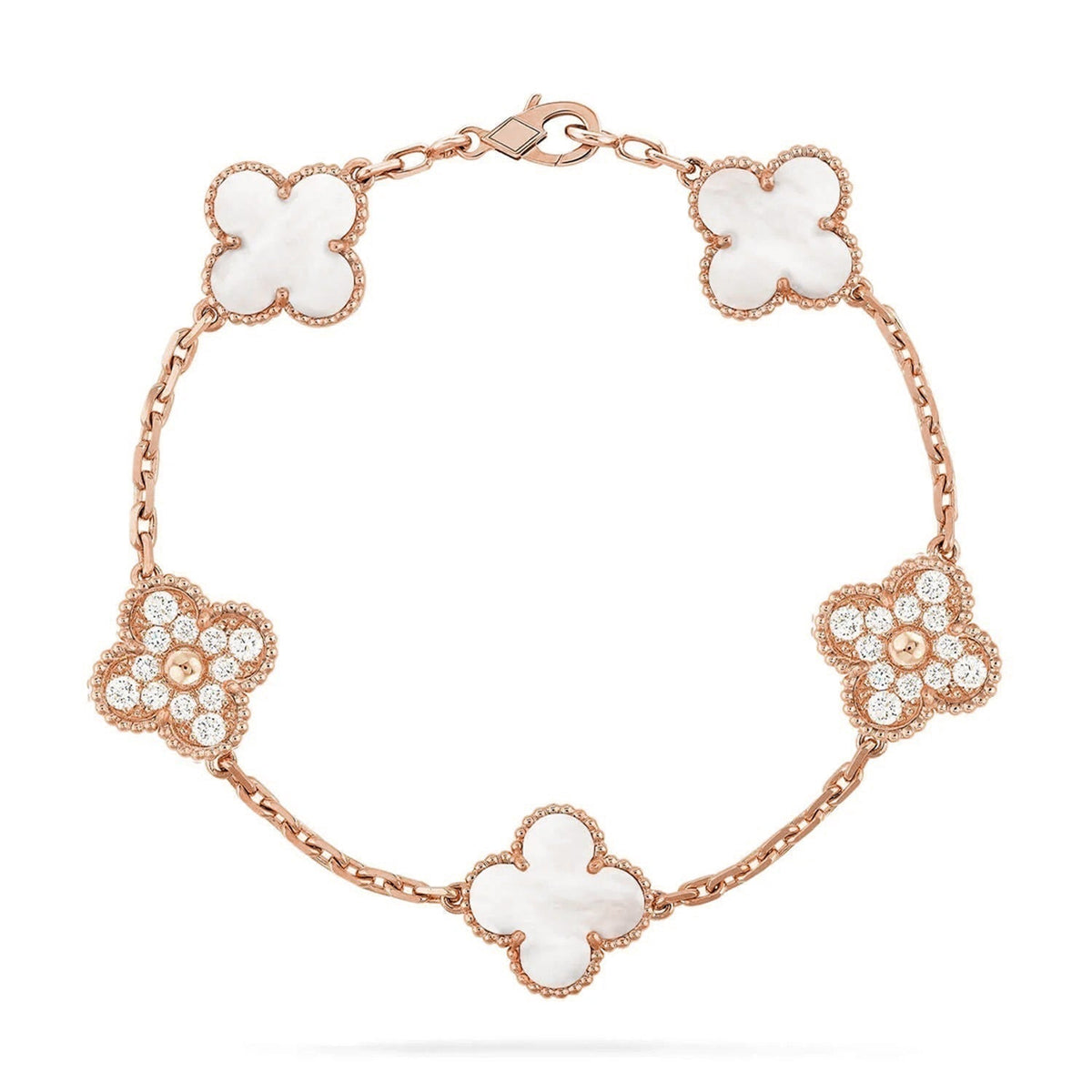 [⭐JeweliWhal]CLOVER WHITE PEARL MOP 5 MOTIF BRACELET COLLECTION
