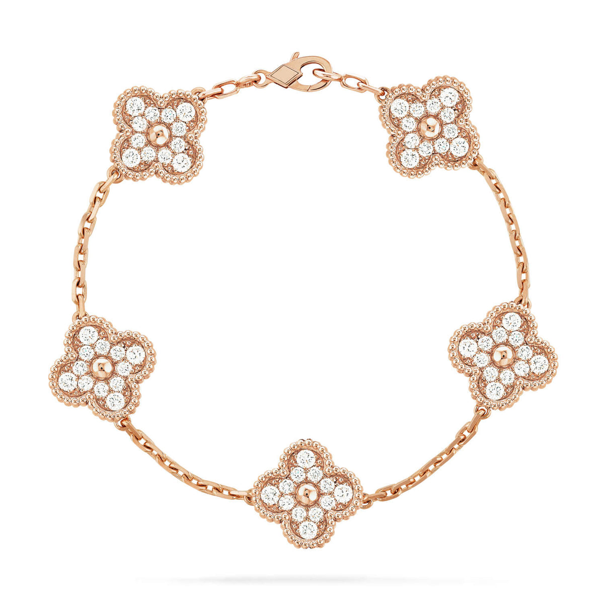 [⭐JeweliWhal] CLOVER 5 MOTIF FULL DIAMOND BRACELET COLLECTION