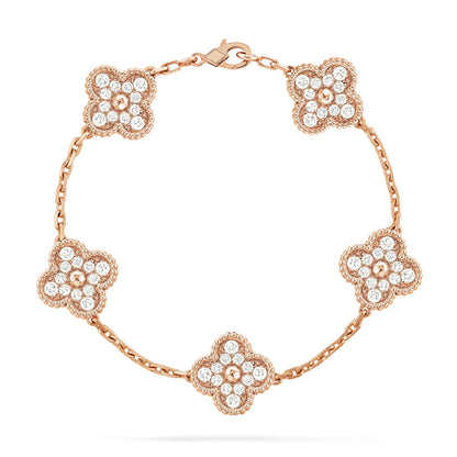 [⭐JeweliWhal] CLOVER 5 MOTIF FULL DIAMOND BRACELET COLLECTION