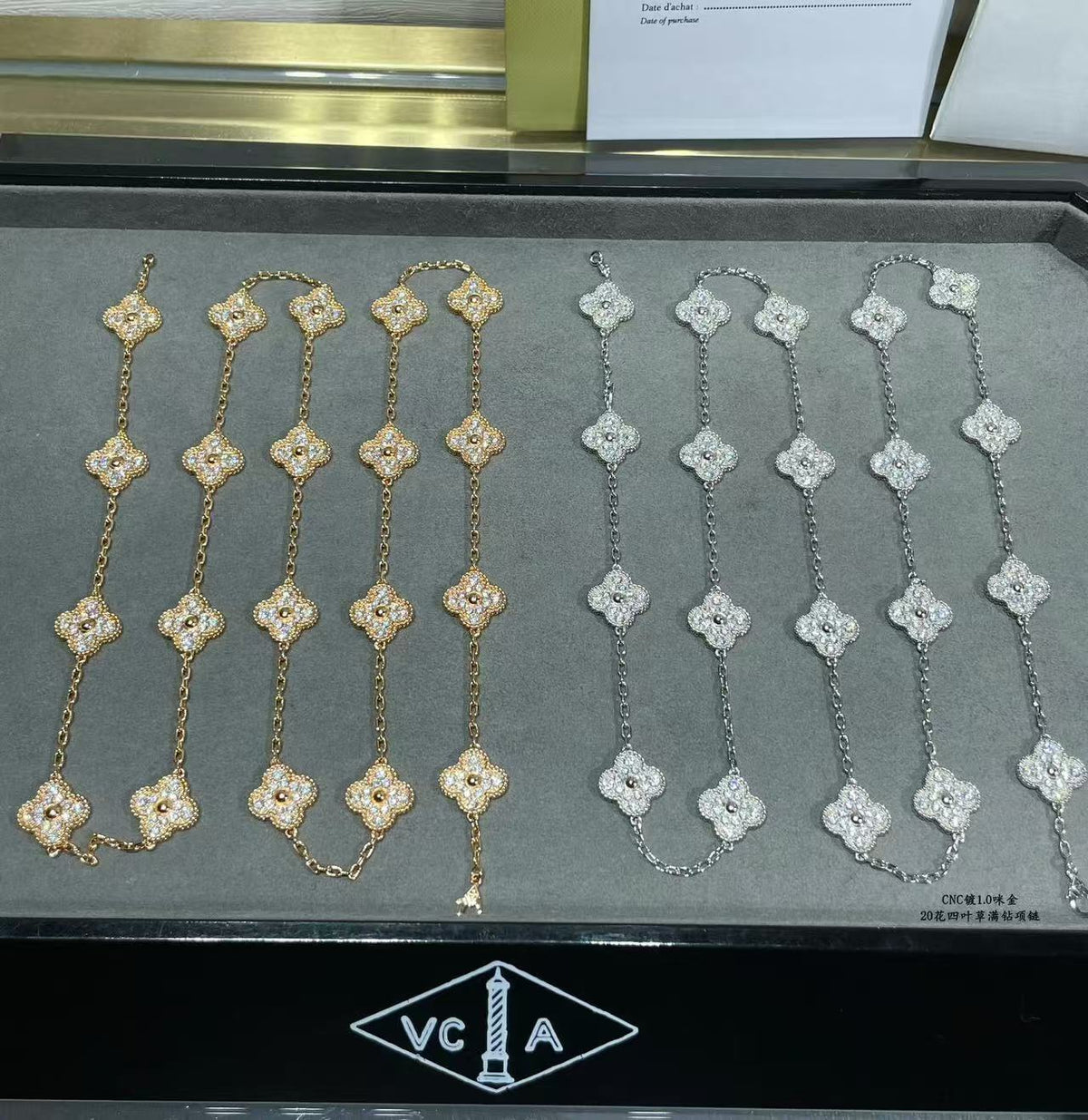 [⭐JeweliWhal]CLOVER 20 MOTIFS FULL-DIAMOND NECKLACE