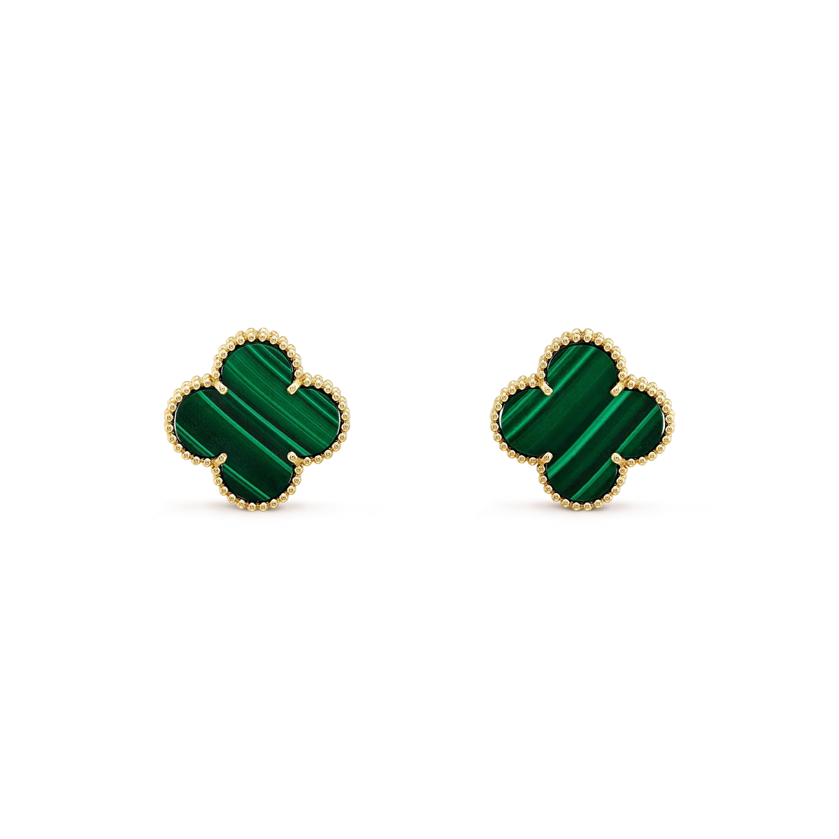 [⭐JeweliWhal]CLOVER MINI 9.5MM MALACHITE  EARRINGS