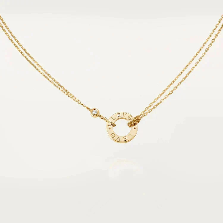 [⭐JeweliWhal]LOVE NECKLACE 16MM 2 DIAMONDS