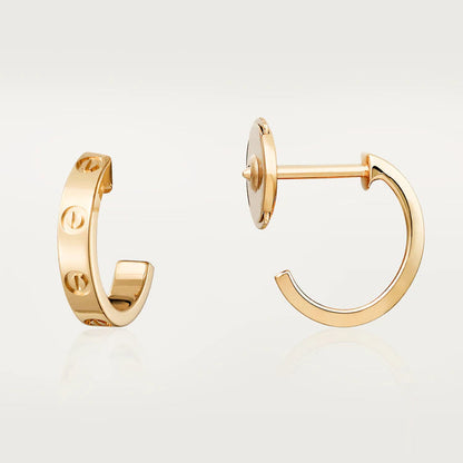 [⭐JeweliWhal]LOVE EARRINGS 2.65MM PINK GOLD