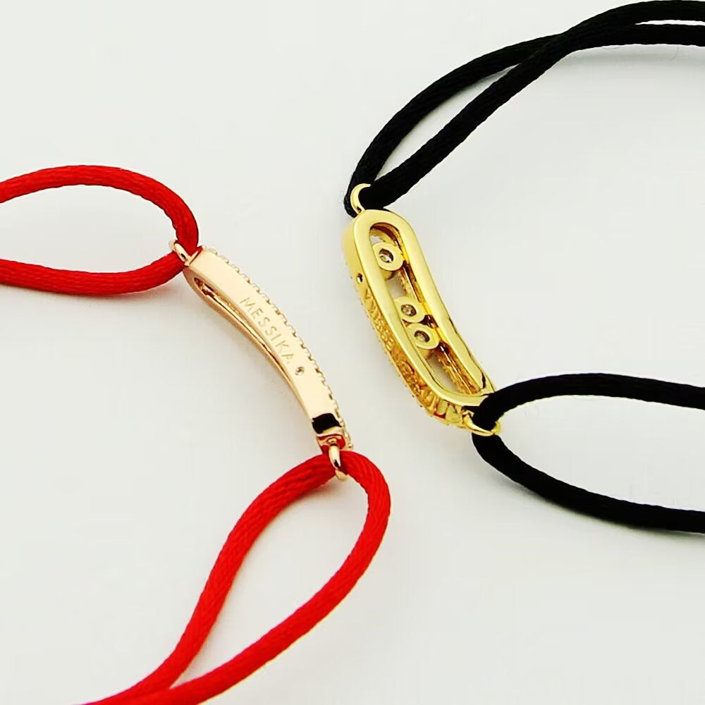 [⭐JeweliWhal]Messika Care(s) pink cord pavé bracelet