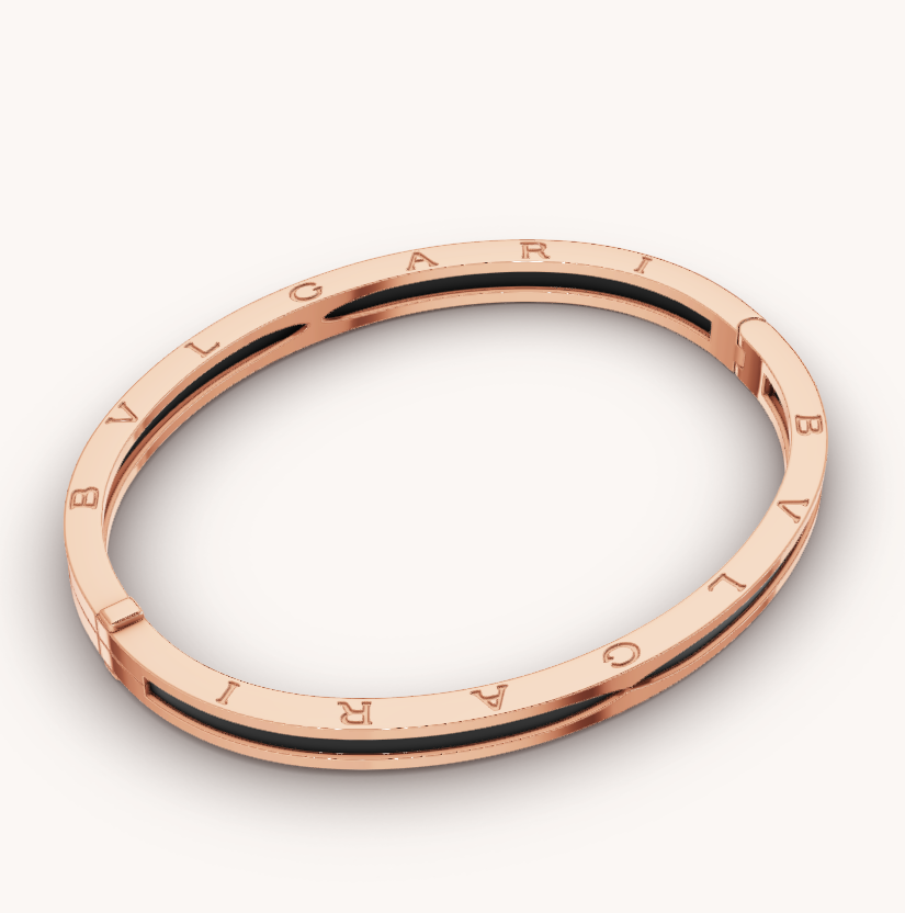 [⭐JeweliWhal]ZERO 1 PINK GOLD WITH BLACK CERAMIC BRACELET
