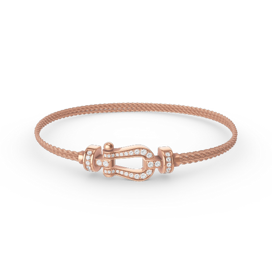 [⭐JeweliWhal]FORCE SMALL HORSESHOE  DIAMOND CHAIN ROPE BRACELET