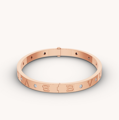 [⭐JeweliWhal]ZERO 1 PINK GOLD 12 DIAMONDS BRACELET