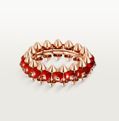 [⭐JeweliWhal]CLASH ELEGANT ROSE GOLD RING FEATURING NATURAL AGATE