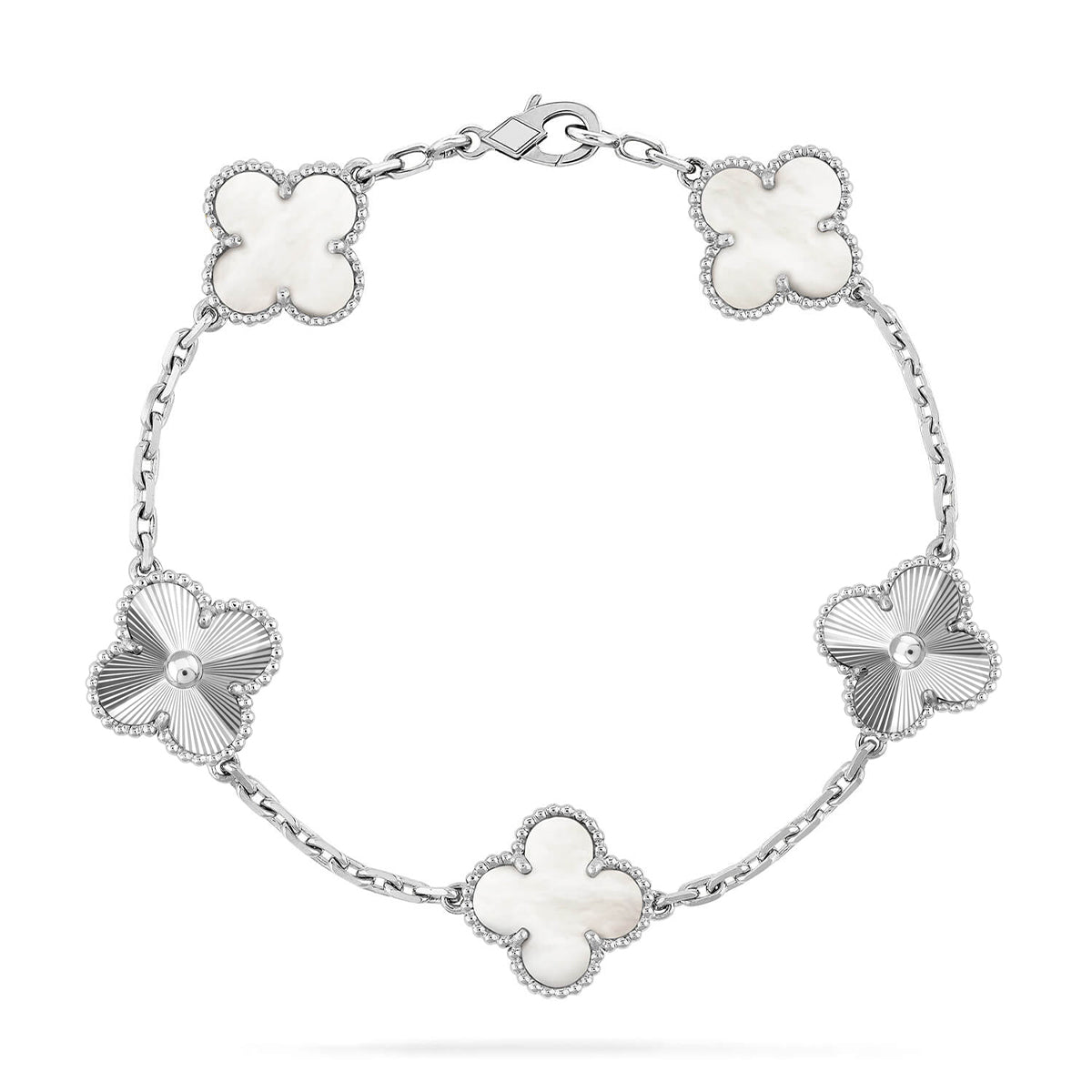 [⭐JeweliWhal]CLOVER WHITE PEARL MOP 5 MOTIF BRACELET COLLECTION