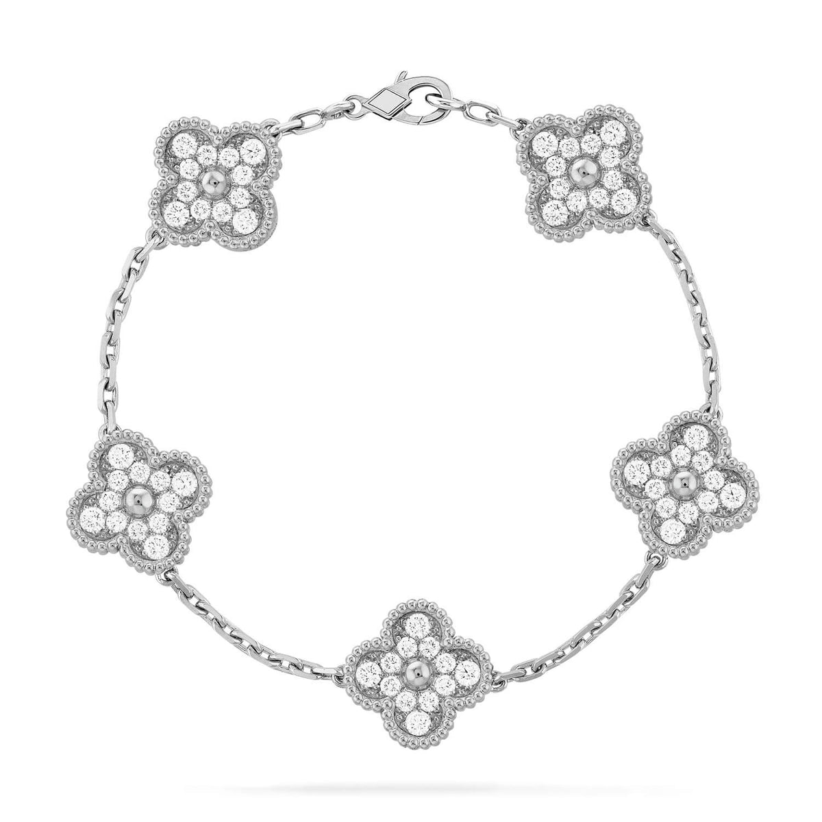 [⭐JeweliWhal] CLOVER 5 MOTIF FULL DIAMOND BRACELET COLLECTION
