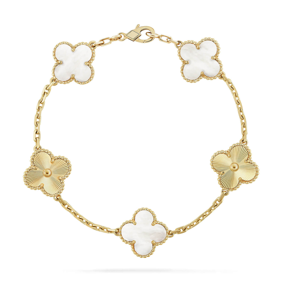 [⭐JeweliWhal]CLOVER WHITE PEARL MOP 5 MOTIF BRACELET COLLECTION