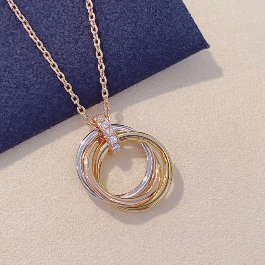 [⭐JeweliWhal]TRINITY NECKLACE GOLD  DIAMONDS
