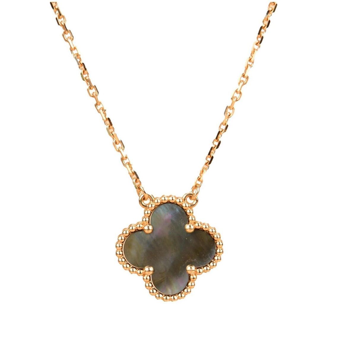 [⭐JeweliWhal]CLOVER 15MM  GRAY MOTHER OF PEARL NECKLACE