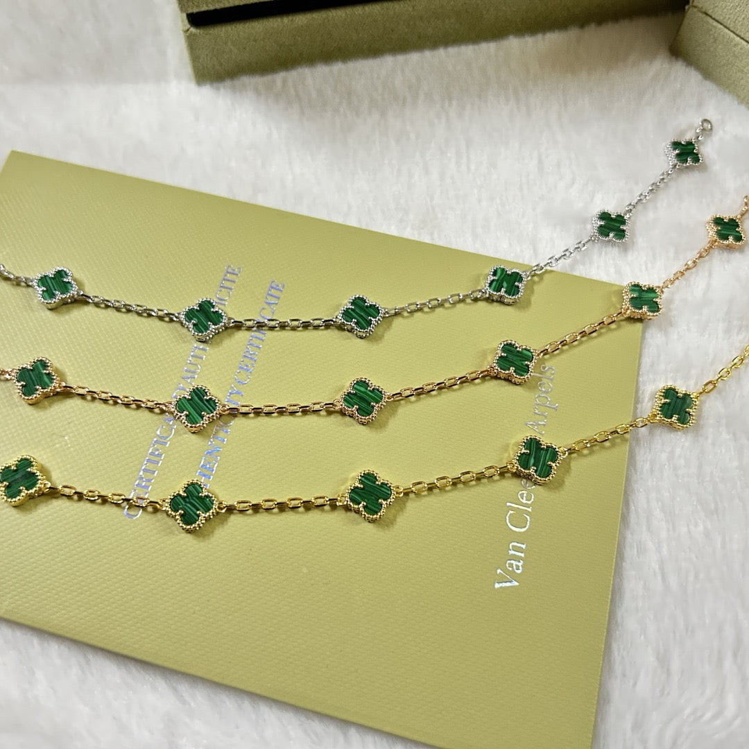 [⭐JeweliWhal]CLOVER 6 MOTIF MALACHITE BRACELET