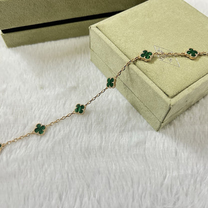 [⭐JeweliWhal]CLOVER 6 MOTIF MALACHITE BRACELET
