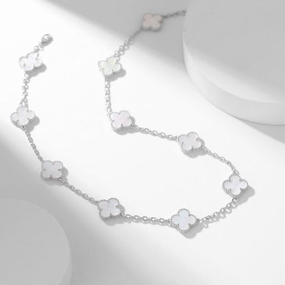 [⭐JeweliWhal]CLOVER 10 MOTIFS WHITE MOTHER OF PEARL NECKLACE