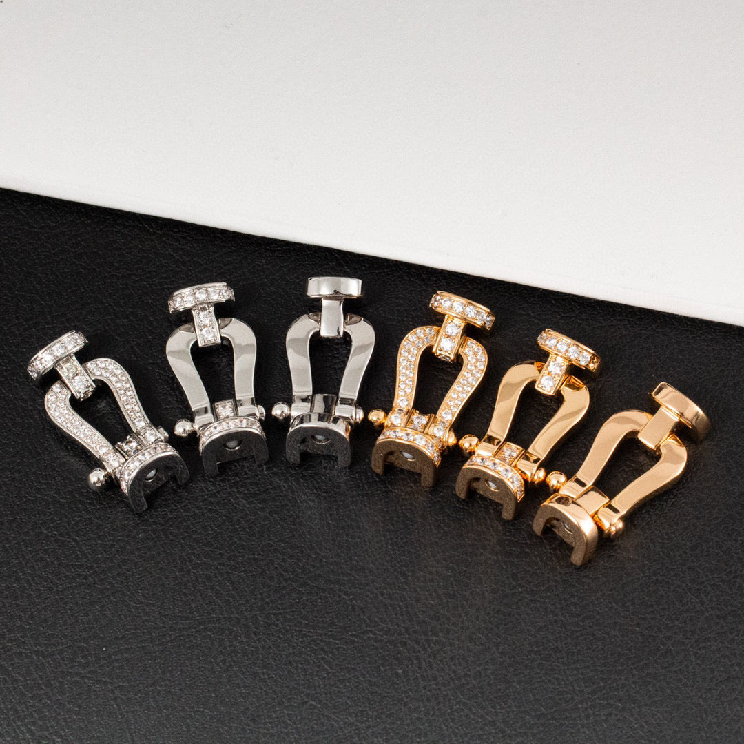 [⭐JeweliWhal]FORCE LARGE HORSESHOE FULL DIAMOND BRACELET SILVER