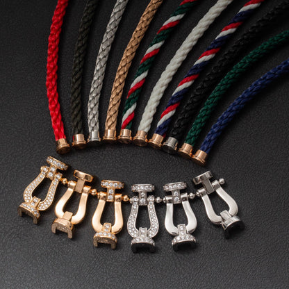 [⭐JeweliWhal]FORCE LARGE HORSESHOE FULL DIAMOND BRACELET SILVER