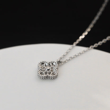 [⭐JeweliWhal]CLOVER MINI 9.5MM PENDANT DIAMOND NECKLACE